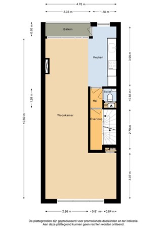 Floorplan - Millinxstraat 26B02, 3081 PN Rotterdam